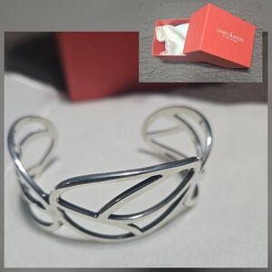 Rtd Avery Sterling Open Leaf Cut Cuff Bracelet